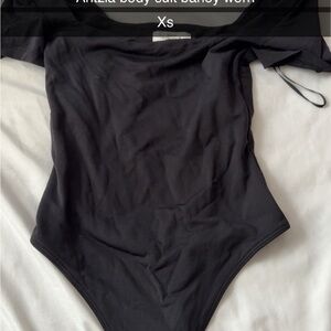 Babaton Black Off-Shoulder Bodysuit